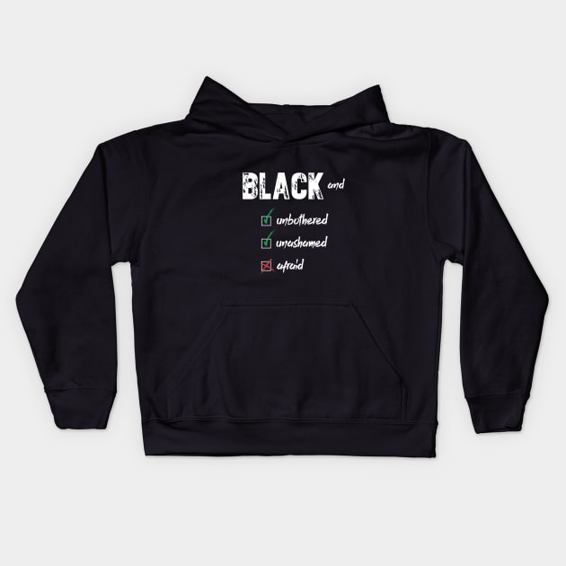 "Black and.." (White Design) Kids Hoodie by monarchvisual